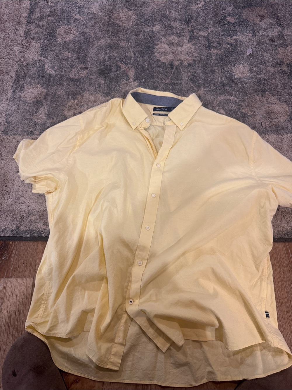 Nautica Yellow Short-Sleeve Button-Down Shirt